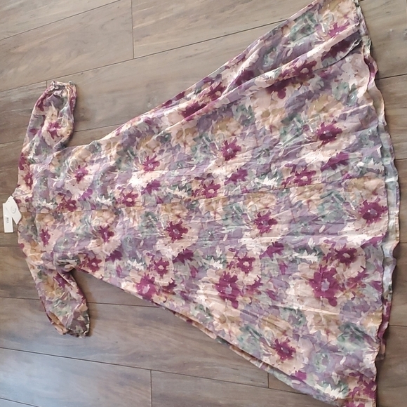 NWT JOHNNY WAS Calme Buttoned Boho Raglan Floral Slip Maxi Dress sz XS - Picture 9 of 11